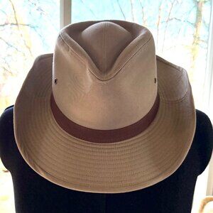 Dorfman Hat Co Beige Safari Sun Hat | Men’s Large | Cotton Wide Brim